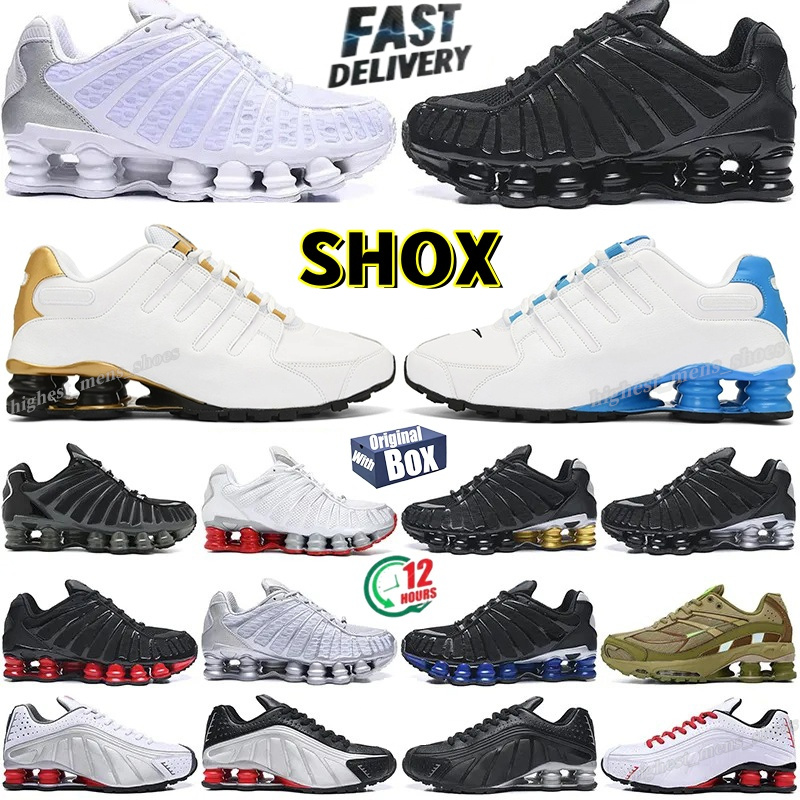 Shox TL Designer Chaussures de course Triple Noir Blanc Bleu Rouge Rose Gris Or Argent Ride Hommes Femmes formateurs Baskets de sport 36-46 avec