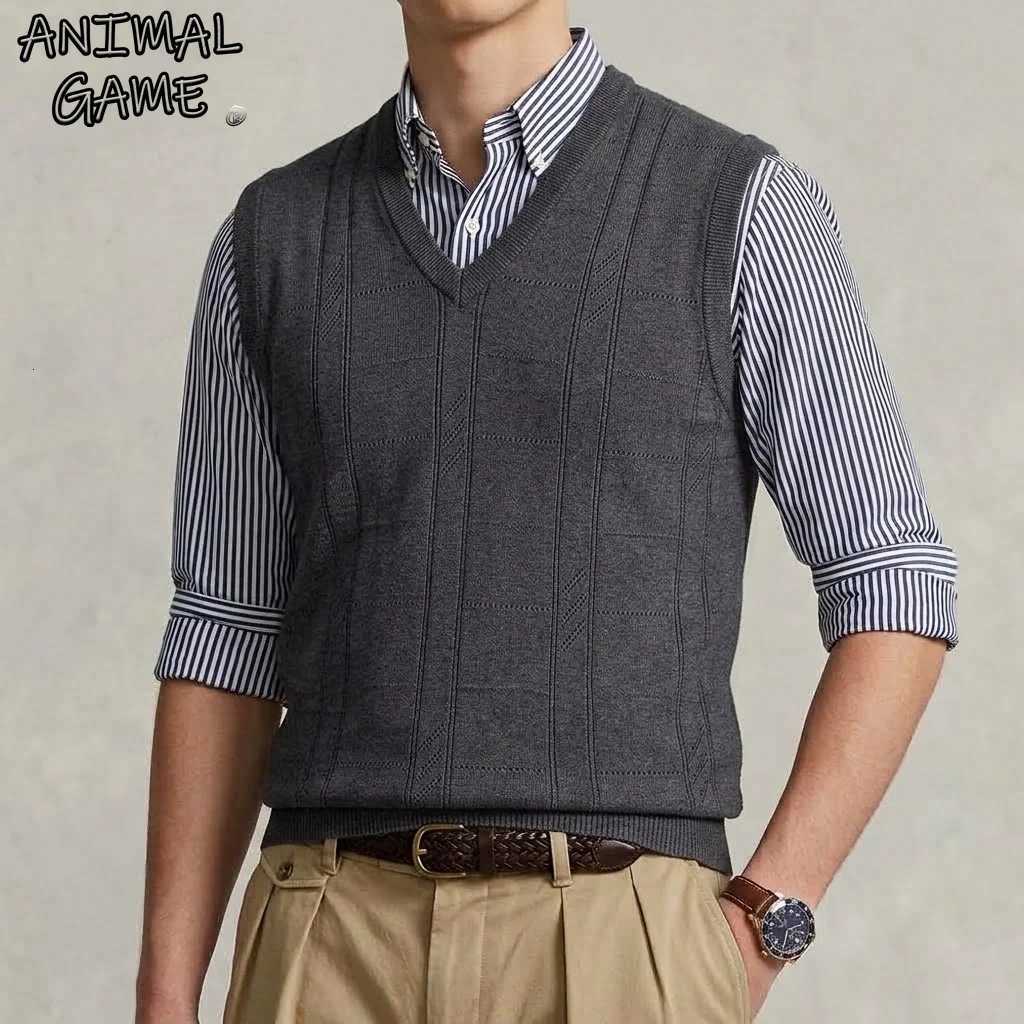 Men's Sweaters Autumn Men's Classic Knitted Sweater ve1 V Neck sl1less Pullover Soft Casual Business Dress Waistcoat Tops Tank Tops Shirt