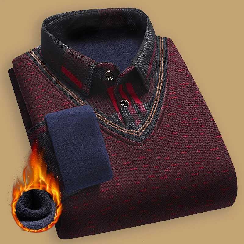 Men's Sweaters New Autumn Winter Sweaters Men's Velvet Pullover Knitted Bottom Shirts Men's Pullover Wine Red fl1d Knitwear D261009