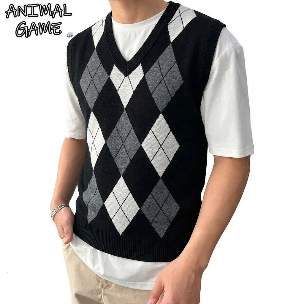 Men's Sweaters Mens sl1less Knitwear V Neck Sweater ve1 Casual Slim Fit Pullover Knitted Sweater Classic Tank Tops for Men Streetwear D261009