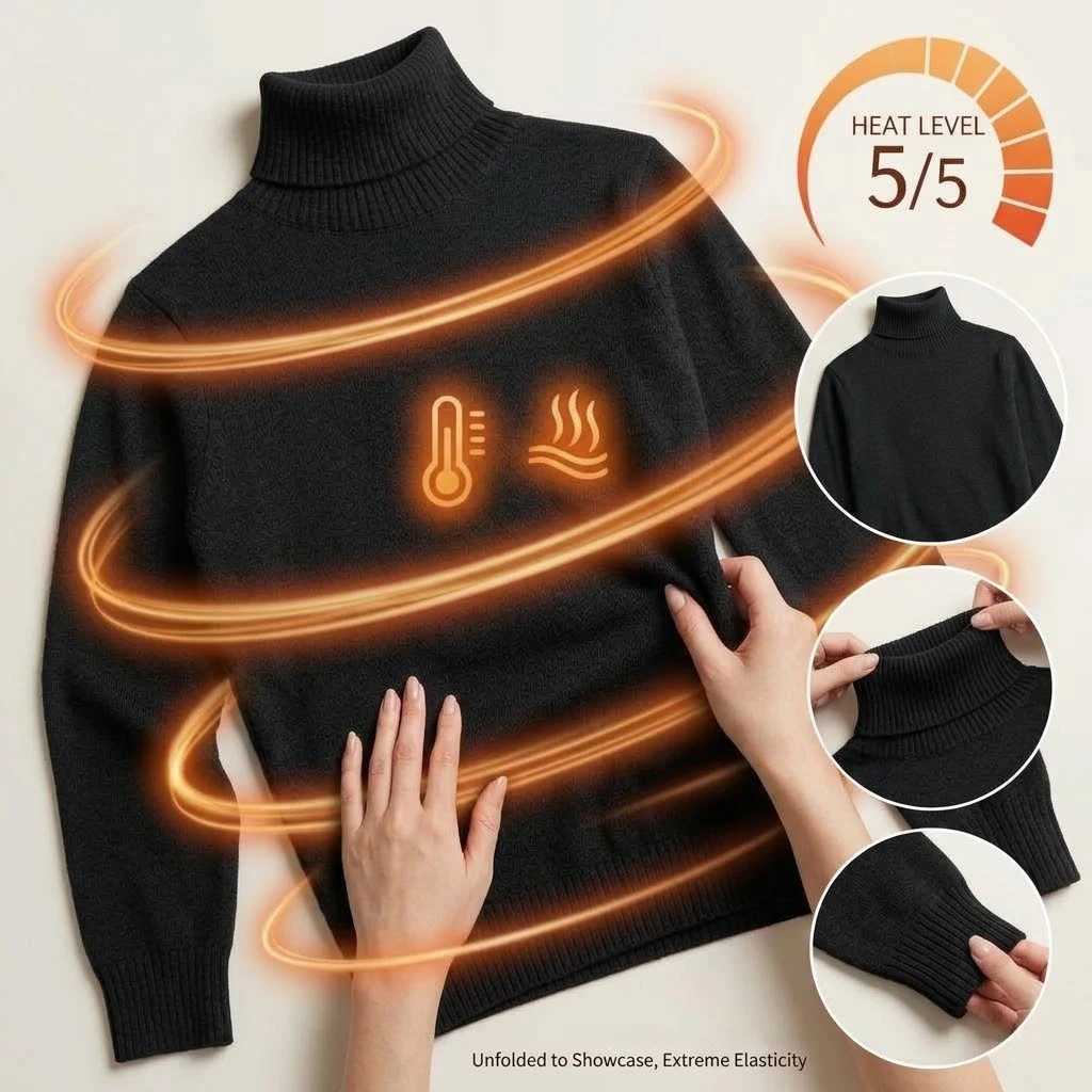 Men's Sweaters Men's Turtleneck Thermal Sweater Winter Warm High Neck Pullover Soft Knitted Solid Color Knitted Long sl1s Jumpers Streetwe