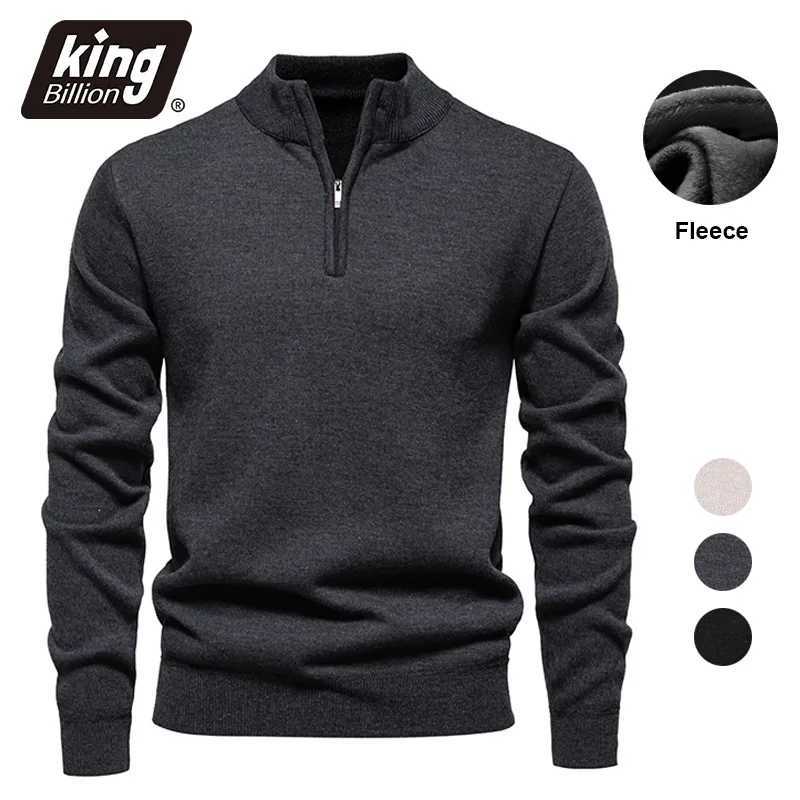 Men's Sweaters Autumn Winter Men's fl1 Knitwear Casual Business Old Money Solid Color Half Zipper Mock Neck Knitted Sweater Male Pullovers