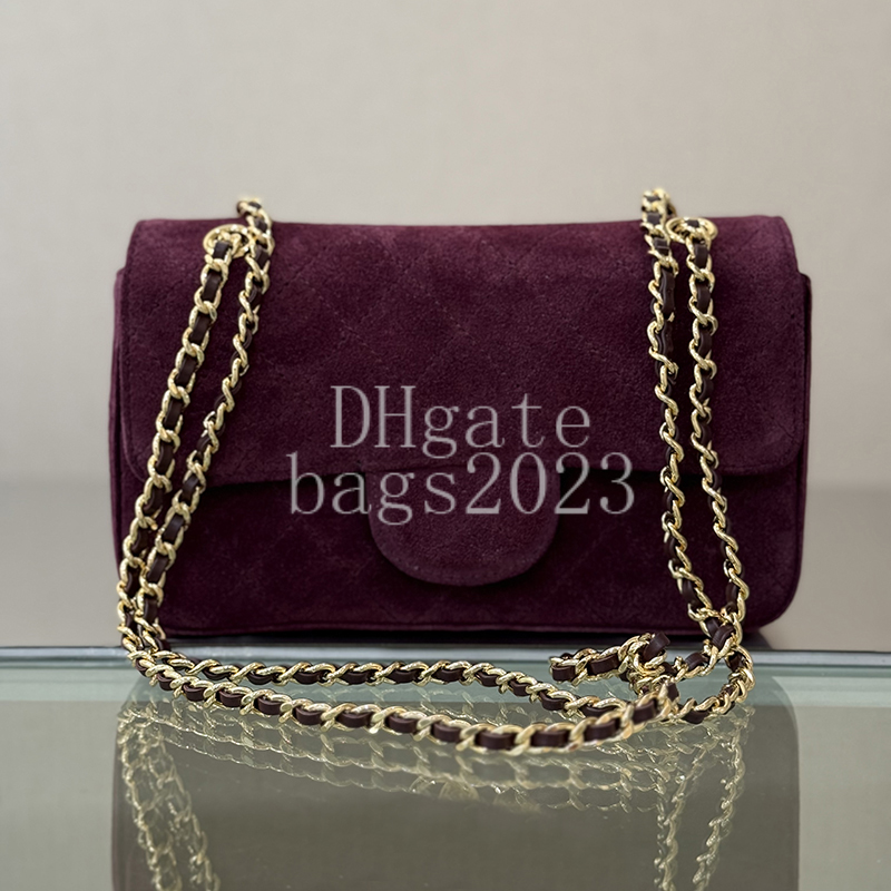 Mini Flap Bag 20CM Master quality Designer bag Suede Calfskin Chain handheld crossbody bag Luxury Evening Bag with Gift Box X010BB