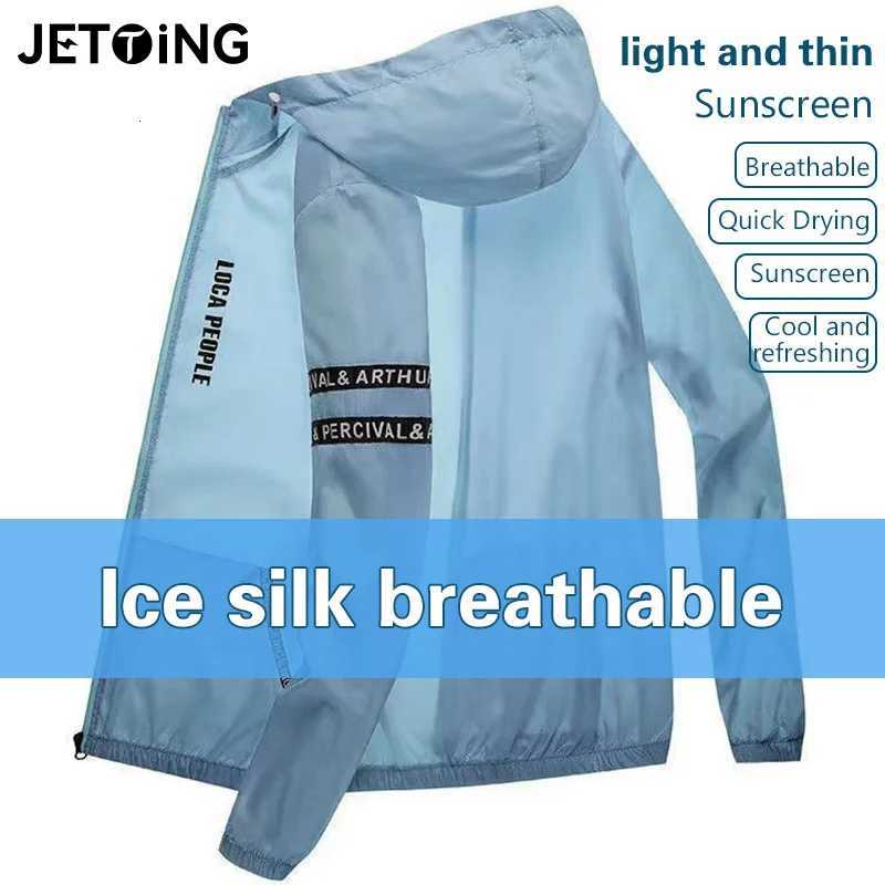 Outdoor Jackets Hoodies Summer Sun Protection Clothing Men's Casual Waterproof Quick-drying Bicycle Hooded Jacket Plus Size Hiking Thin Skin Wi