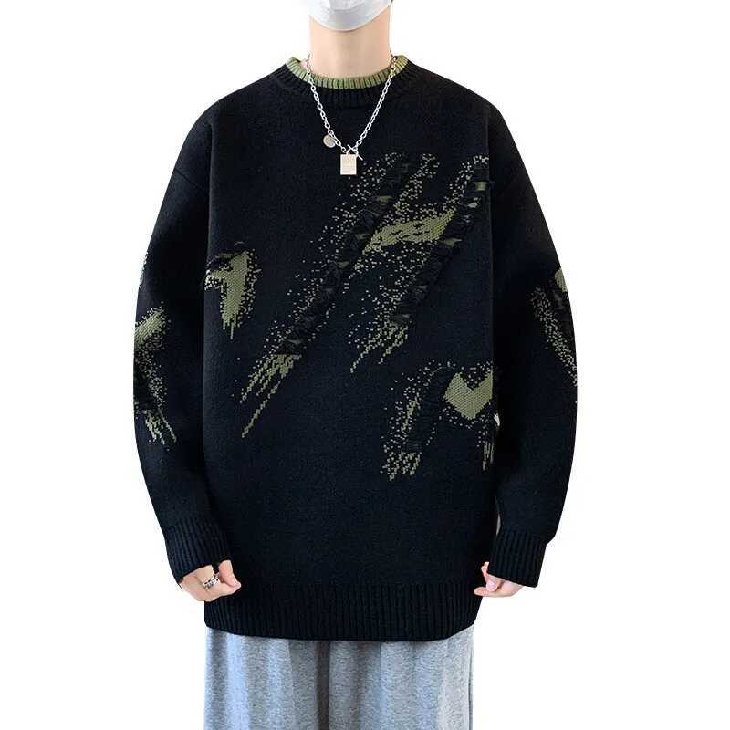 Men's Sweaters 2025 Autumn Men Casual Sweater Tassels Patchwok Cute Couple Sweaters Round Neck Long sl1 Male Knitted Harajuku Pullover D261009
