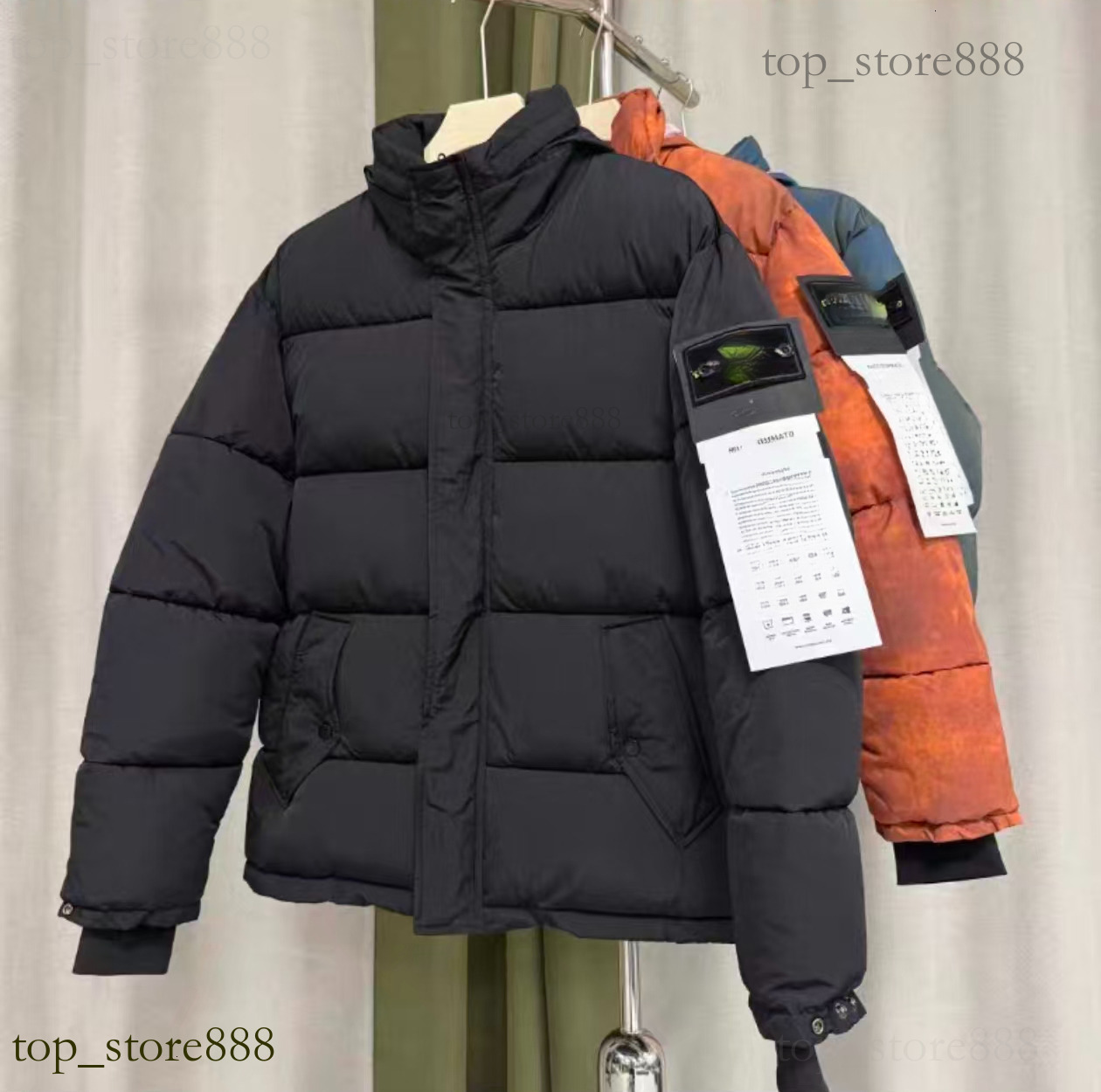 Stone Isla Nda Jacket Parka Coat Embroidery Badge Stones Islende Puffer Jacket Couple Thick Windproof Down Coat Design Mens Puffer Doudoune Jacket H