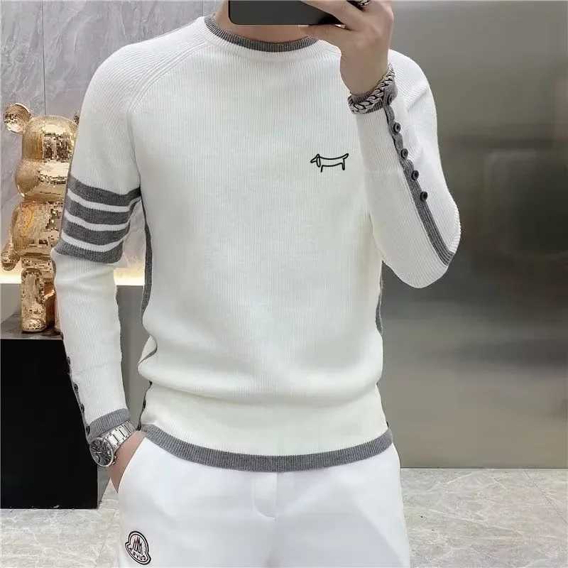 Korean Men's Knit Sweaters Fashion Wear New Jumper High Quty Sweater Windproof Blouse Men's Clothing T261008