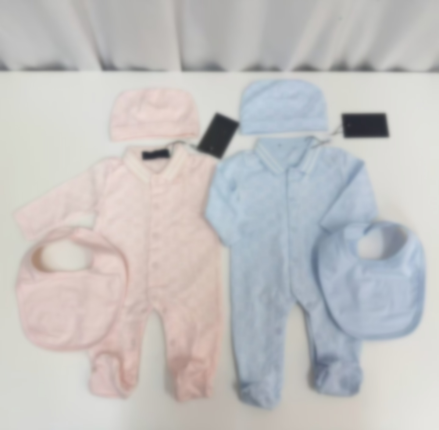 Designer Infant cotton rompers pajamas Newborn baby letter printed lapel long sleeve jumpsuits hat bibs 3pcs Luxury babies climb clothes newborn clo