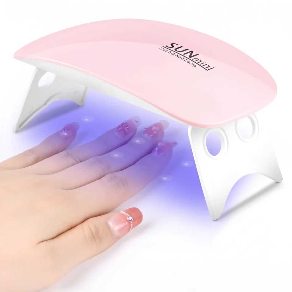 Nail Dryers 6W Mini Portable Nail Dryer Rechargeable UV/LED Nail Lamp Professional Manicure Tool for Salon Home Use X261008