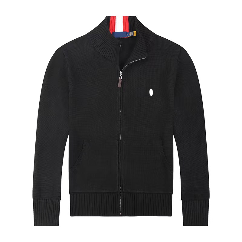 Luxury Designer Mens Turtle Neck Polo Knitted Sweater Stripes Cardigan Jumpers Trendy Winter HighEnd Embroidery Pony Comfortable Cotton Men Zip Up S