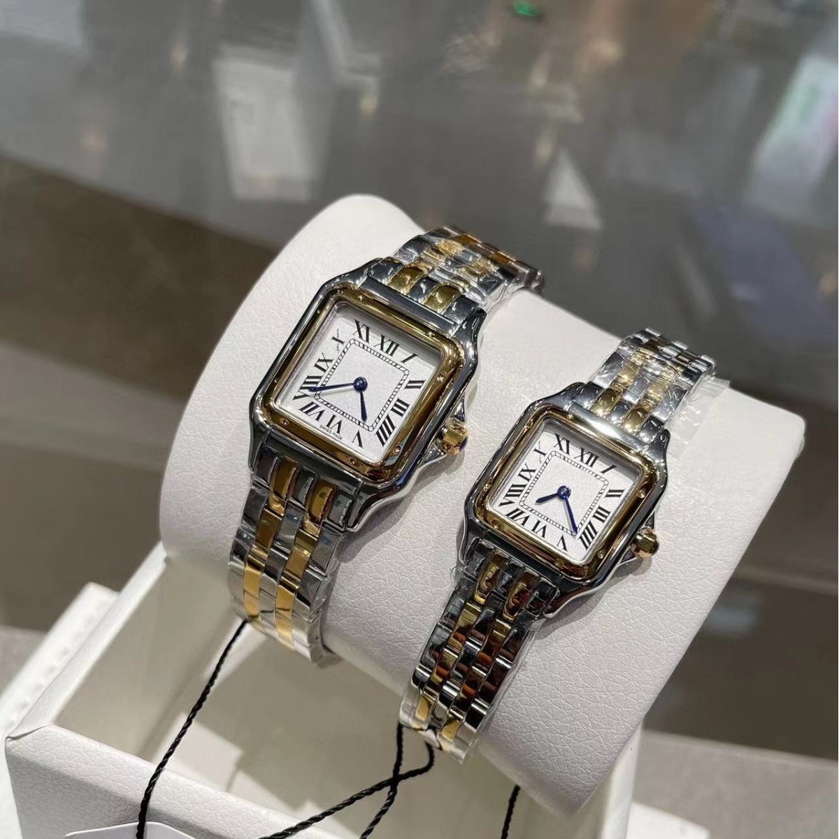 watch women designer classic cheetah retro square roman santos steel strap tank swiss quartz women's watches 22mm 27mm size