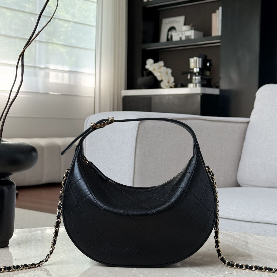 Designer Bag 26B Moon Hobo Bag Quilted Lambskin Chain Crossbody Shoulder Handbag For Dating Party Daily Outing