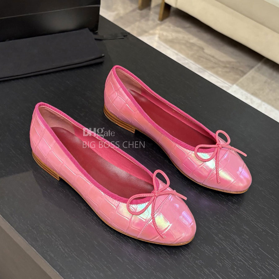 Noeud en peau de mouton maille ballerines en cuir véritable mocassins à bout rond chaussures habillées pour femmes ballerine chaussures bateau pl