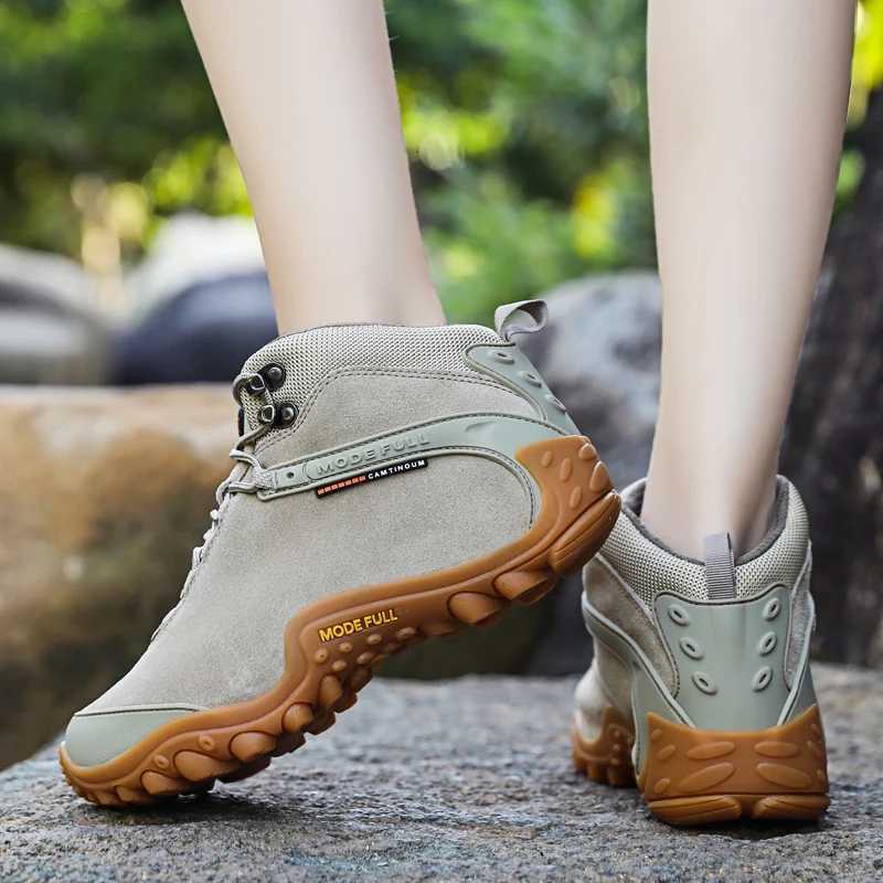 Outdoor Shoes Sandals Cow Leather Winter Men Hiking Boots For Women Outdoor Waterproof Treeking Snow Shoes Climbing Mountain Hunting Walking Sneaker