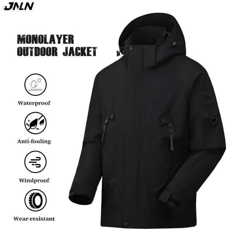 Outdoor Jackets Hoodies JNLN Unisex Waterproof Outdoor Jacket Windbreaker Rain Coat for Climbing Hiking Camping Trekking Men Women Windproof Breatha