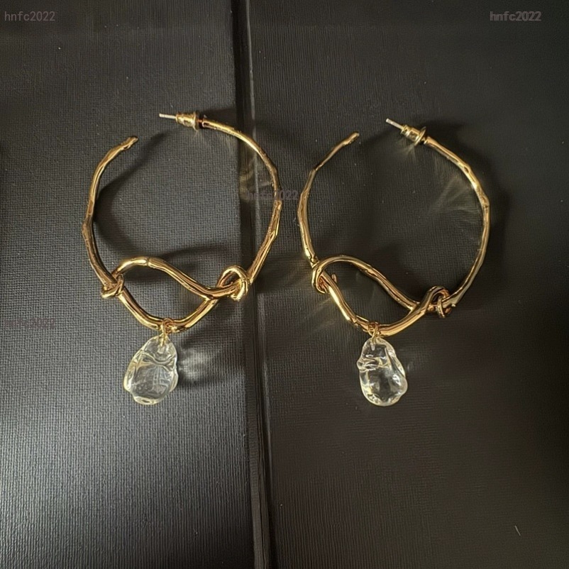 New Designed women earrings full diamond 925 silver needle copper plated gold Ear studs Alexis Bittar Vintage Designer Jewelry