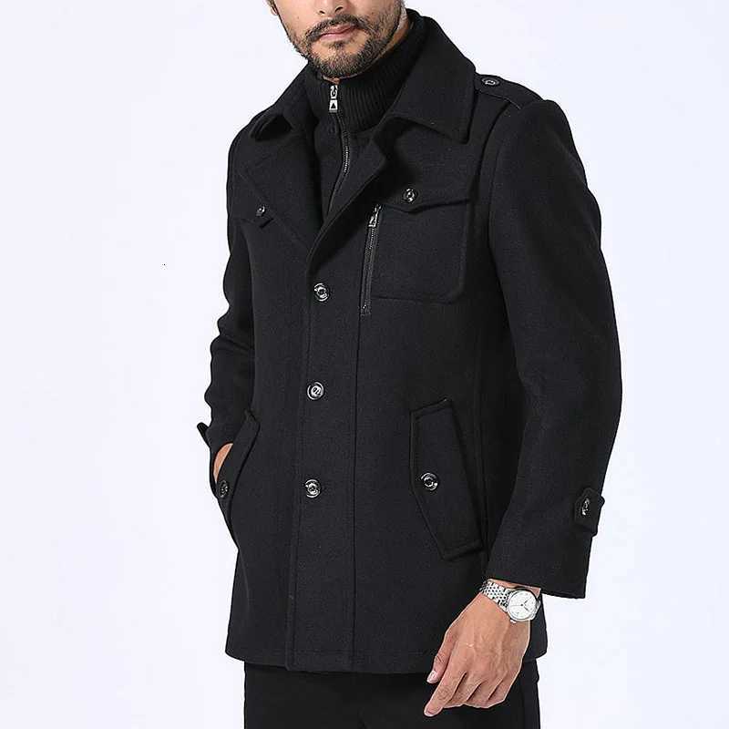 Winter Business Casual Wool Coat Men jackets Men's Woolen Coats Fashion Thicken Mid Length Trench Solid Warm Outerwear X261008