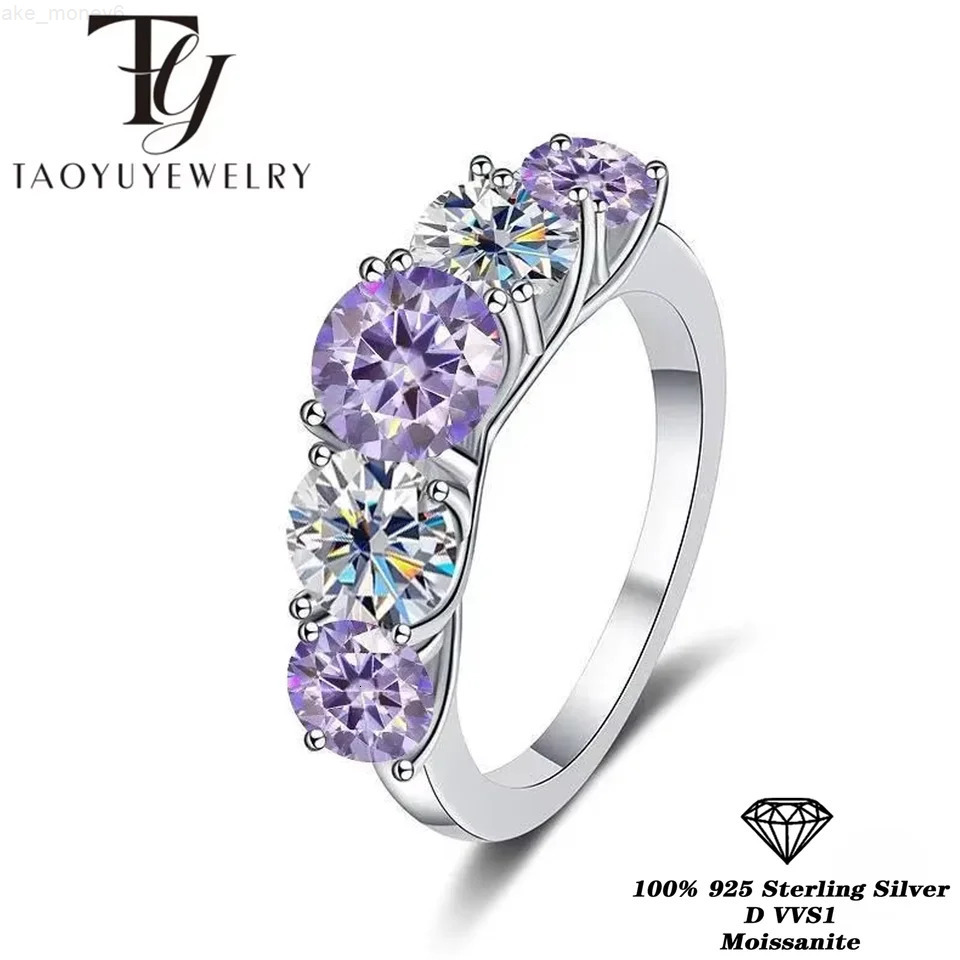 TY Classic Elegant 925 Sterling Silver 3.6ct D Color Moissanite Ring Certified Wedding Fine Jewelry Fashionable Gift for Women