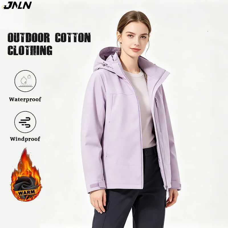 Outdoor Jackets Hoodies JNLN Women's Winter Thermal Coat Waterproof Windproof Warm Cotton Padded Jackets Hiking Camping Skiing Climbing Windbre