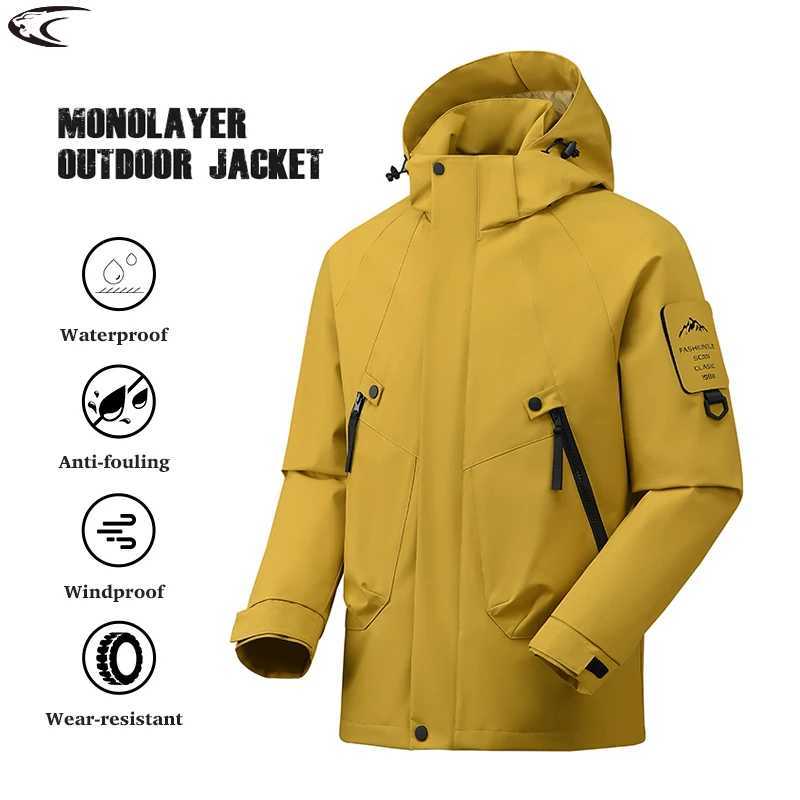 Outdoor Jackets Hoodies LNGXO Unisex Waterproof Outdoor Jacket Windbreaker Rain Coat for Climbing Hiking Camping Trekking Men Women Windproof Breath
