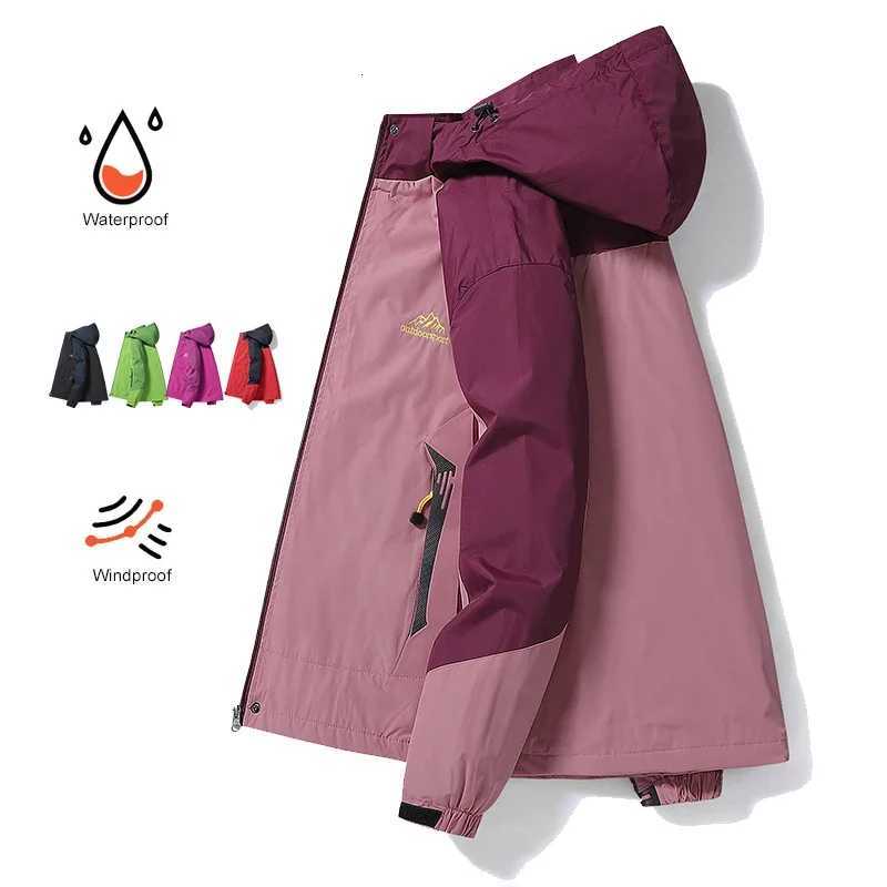 Outdoor Jackets Hoodies Women Spring Trekking Jacket Outdoor Hiking Rain Coat Windbreaker Waterproof Hooded Camping Cycling Climbing Q261008