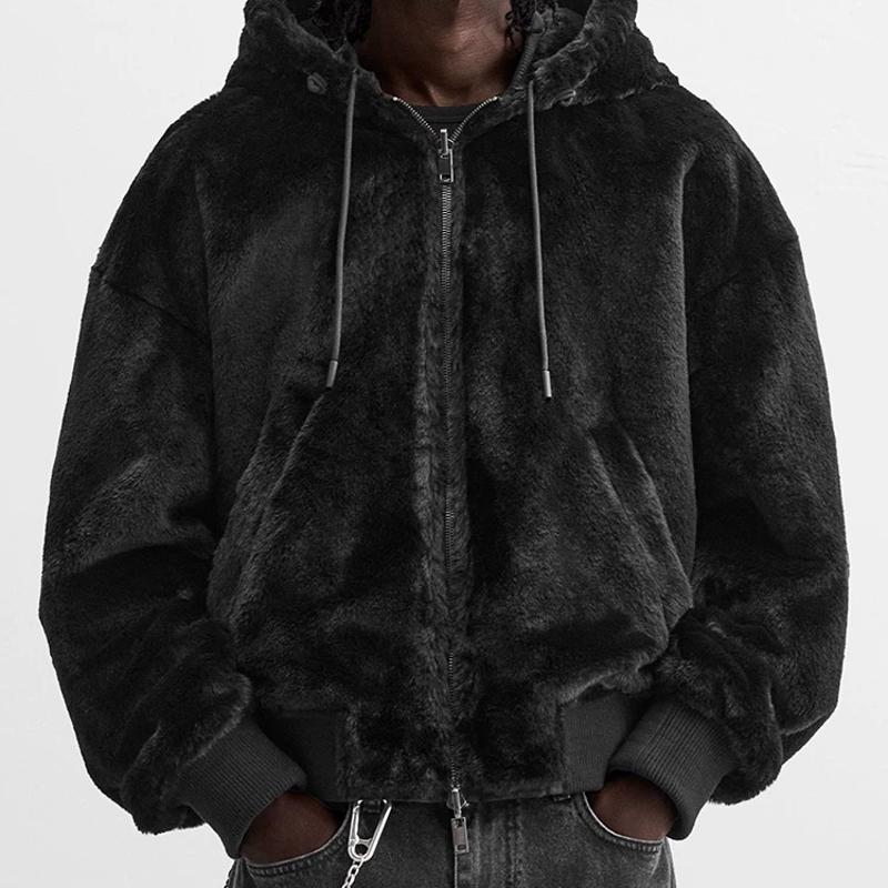 Veste de créateur à capuche réversible pour hommes, manteau épais et chaud à fermeture éclair pour l'automne et l'hiver, vêtements d'extérieur am