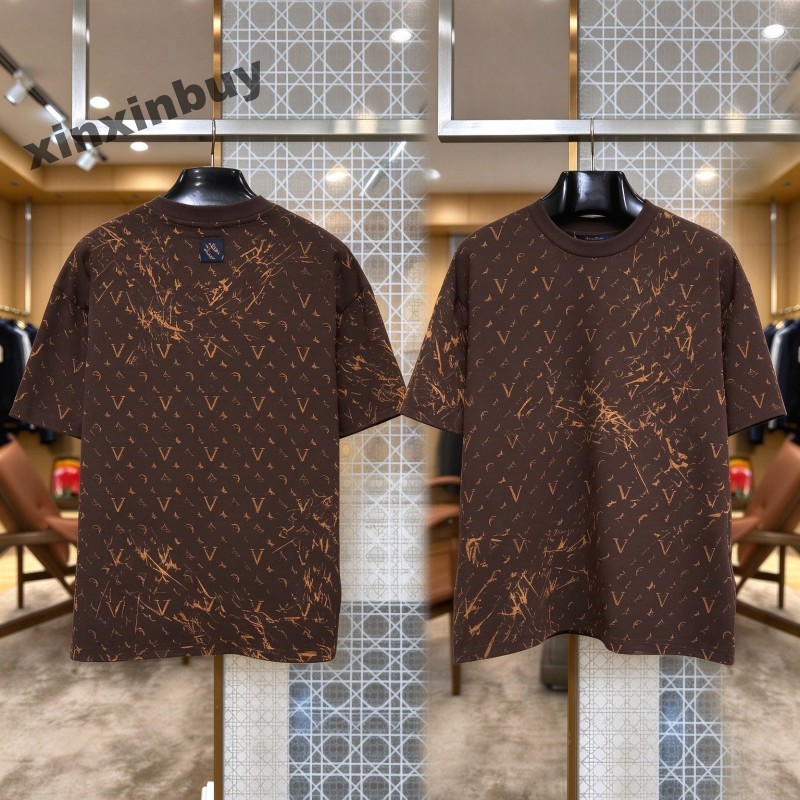 xinxinbuy Men designer Tee t shirt Vintage Paint Splattered letters All over cotton short sleeve women black white red gray M-2XL