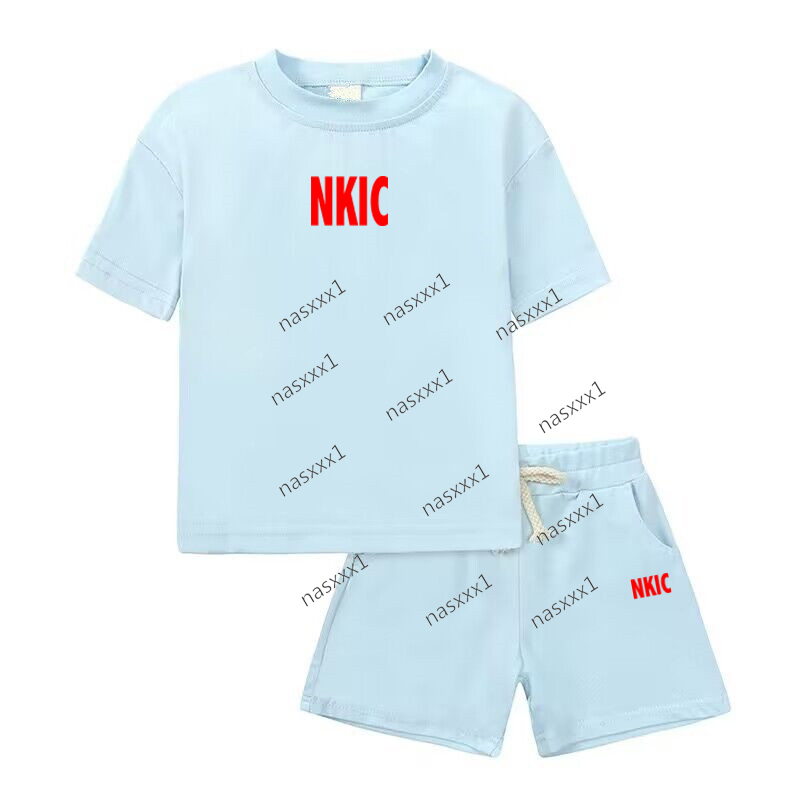 2pcs enfants lettre imprimé survêtements ensembles marque vêtements de mode bébé garçon vêtements ensembles été t-shirts shorts enfant garçon vêt