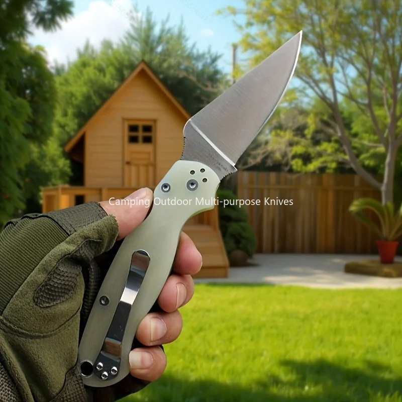 Stainless Steel C/81 Camping Utility G10 Handle Portable Folder Jungle Hiking Adventure Backpacking Outdoor Folding Blade Knife