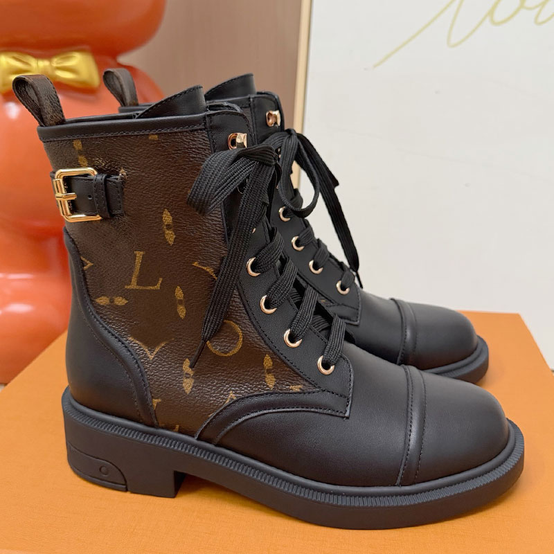Citizen Flat Ranger Boot Botas altas con cordones para mujer Botas de tobillo con combinación de letras de diseñador Botas de vaquero de piel de bec