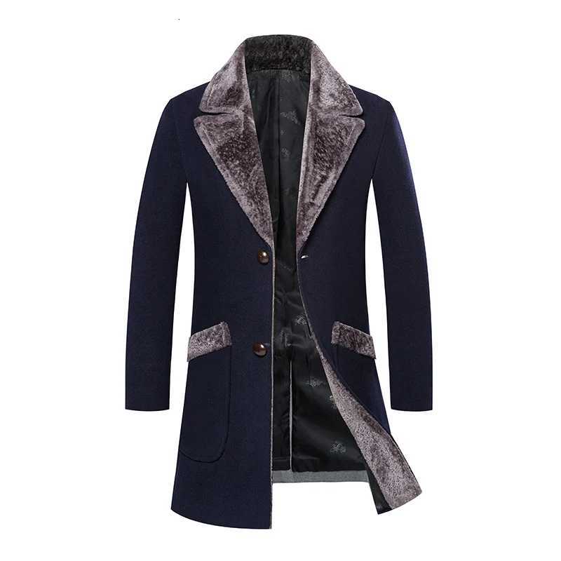 High-quality fashionable cool trendy and versatile men's mid-length woolen collar casual woolen coat X261008