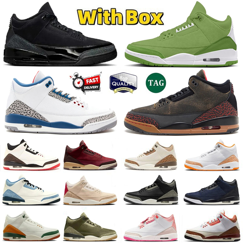 With Box Designer 3 3s Mens Basketball Shoes Not Nice True Blue Sports Renaissance World's Best Dad Orange Citrus Black Cat BIN 23 Men Women