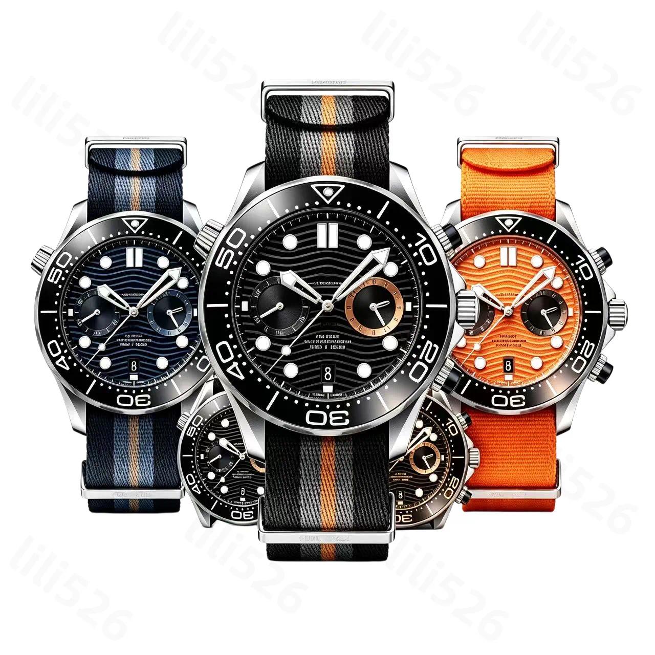 luminous Luxury Automatic Quartz 007 watches men designer 41MM Stainless steel rubber strap waterproof sapphire glass Wristwatches reloj orologio mo