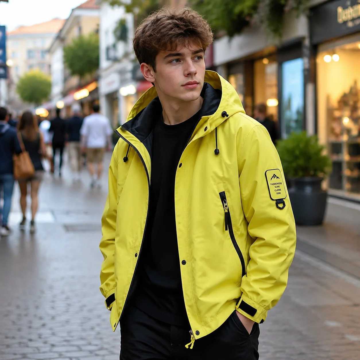 Streetwear Hooded Windbreaker Men Hiking Camping Trekking Mountaineering Waterproof Jackets Women Outdoor Sporty Windproof Coats Q261008