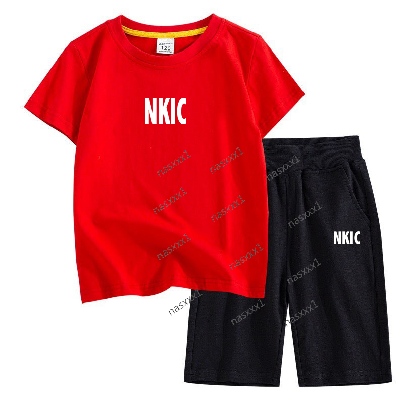 Été bébé fille vêtements ensemble enfants garçon 100% coton à manches courtes rouge t-shirts et Shorts 2pc costume enfant haut tenues marque surv