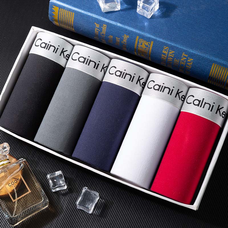 2025 solid color men's underwear boxer pants students youth trend new fashion brand breathable
