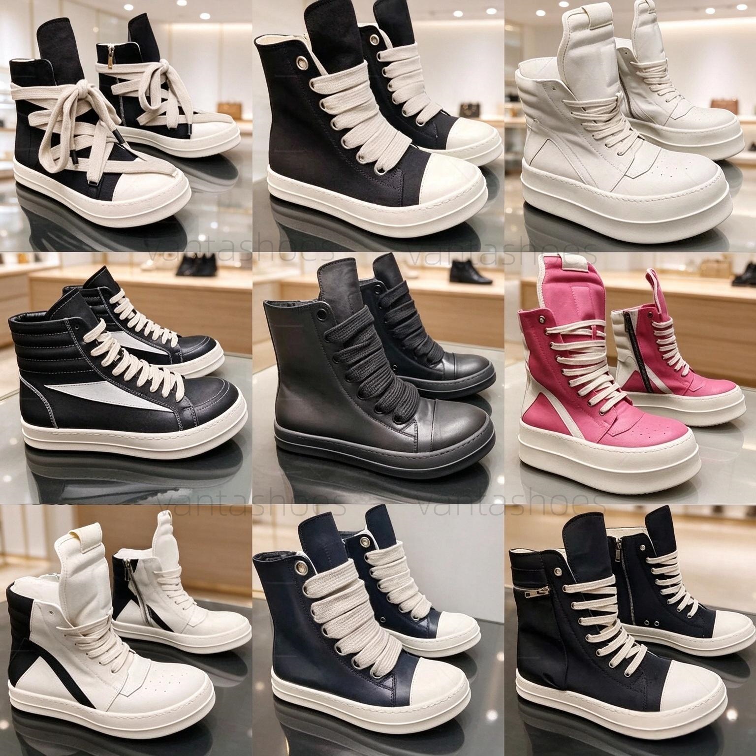 designer boots mens shoes womens booties luxury boots sneakers cleats chaussure rain boots Genuine leather boot black white high top platform casual