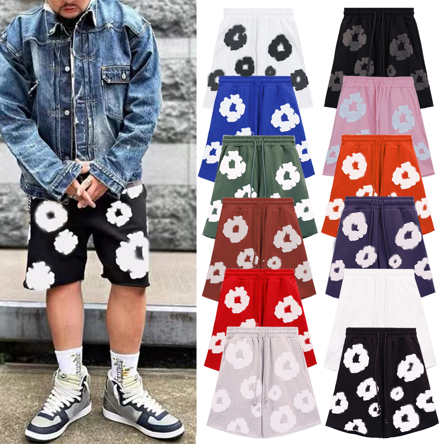 ters mens denim shorts men jorts designer shorts men swim short jorts men Shorts pour Homme baggy running basketball swim trunks mens short de bain