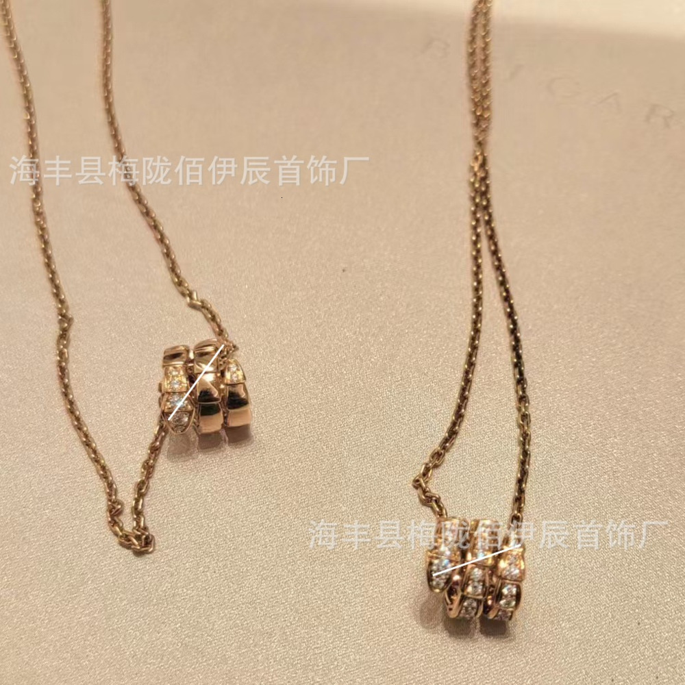 Bulgar Pendentif Colliers Bijoux Designer bvlgarilysCollier pour femme homme chaîne de bijoux os de serpent avec diamants chaîne de pull de luxe