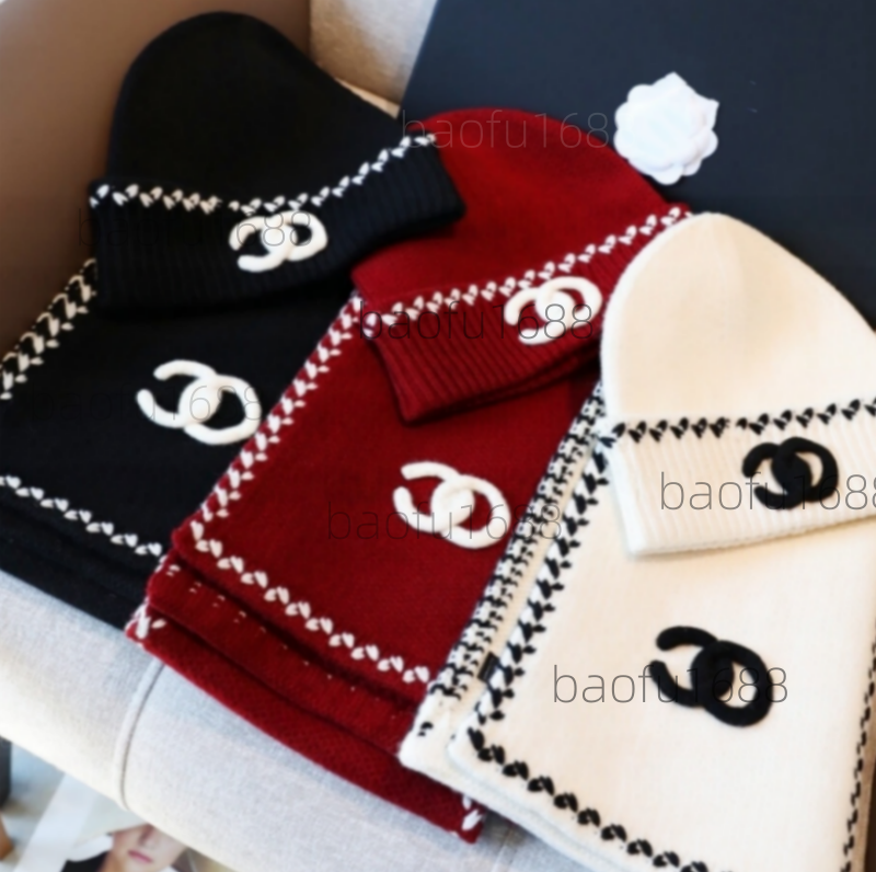 Hats Scarves Sets Women Designer Scarf Hat two set Luxury Hat Knitted Caps Ski Scarves Fashion Winter Warm Scarf autumn casquette Beanie Unisex Soft