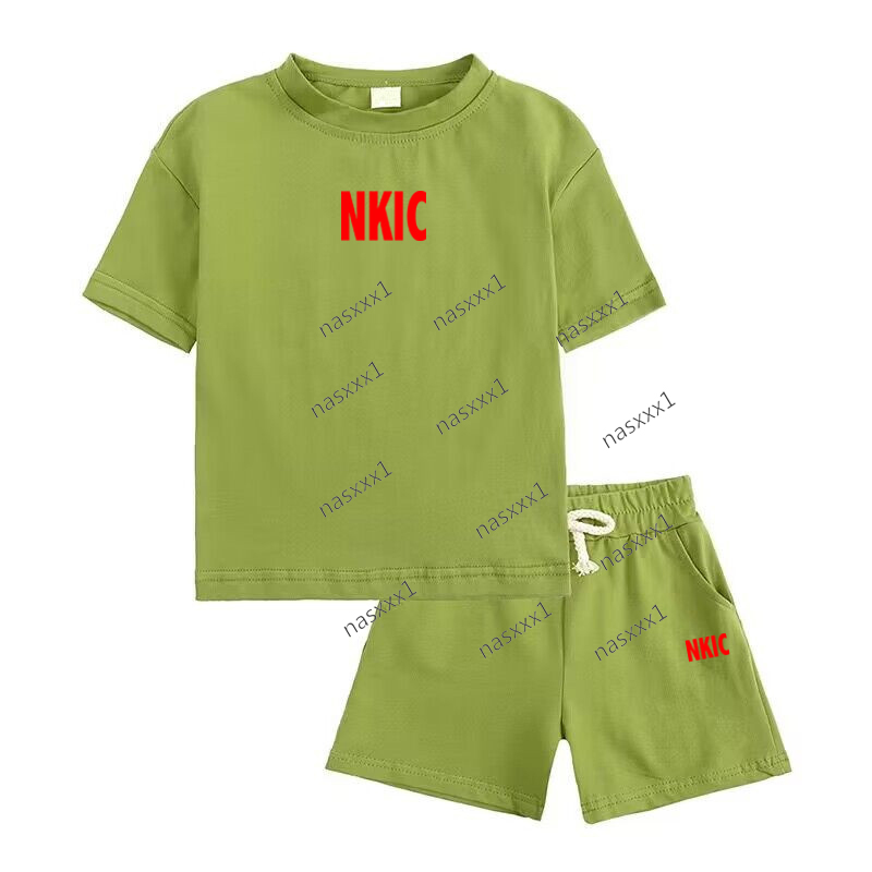 2 pièces enfants lettre imprimé survêtements ensembles marque mode vêtements bébé garçon vêtements ensembles été T-shirts Shorts enfant en bas âg