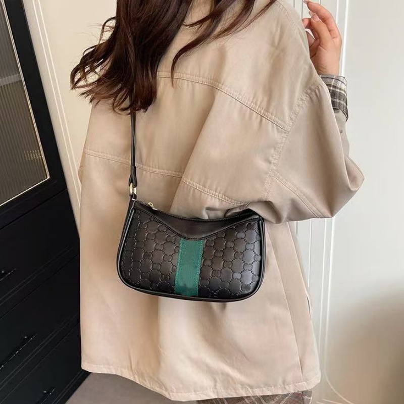Designers Luxury Hobo Bag Women Vintage Monogram Canvas Underarm Shoulder Bags Classic Green Stripe Crossbody Purses Fashion Leather Messenger Handb