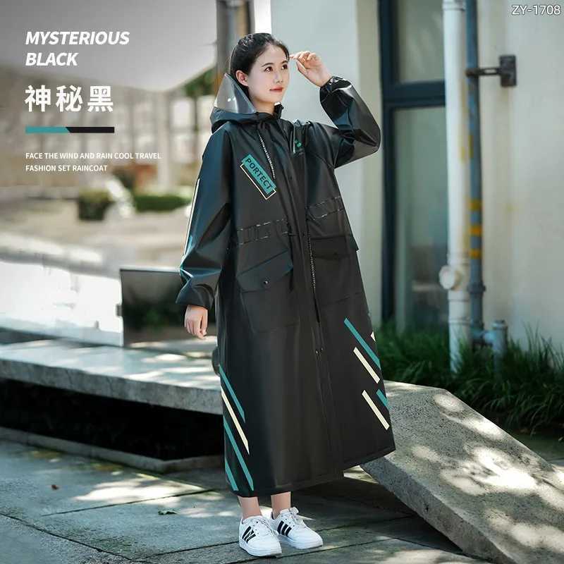 for Women's Raincoats Long Raincoat Women Men Waterproof Hooded Rain Coat with Large Pockets Striped Rain Jacket for Outdoor Cycling Hiking Tra