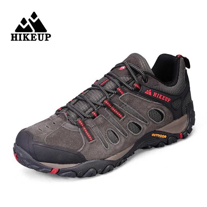 Outdoor Shoes Sandals HIKEUP Hiking Shoes Mens Winter Climbing Trekking Sneakers for Men Leather Breathable Outdoor Anti-skid Sports Work Man Shoes