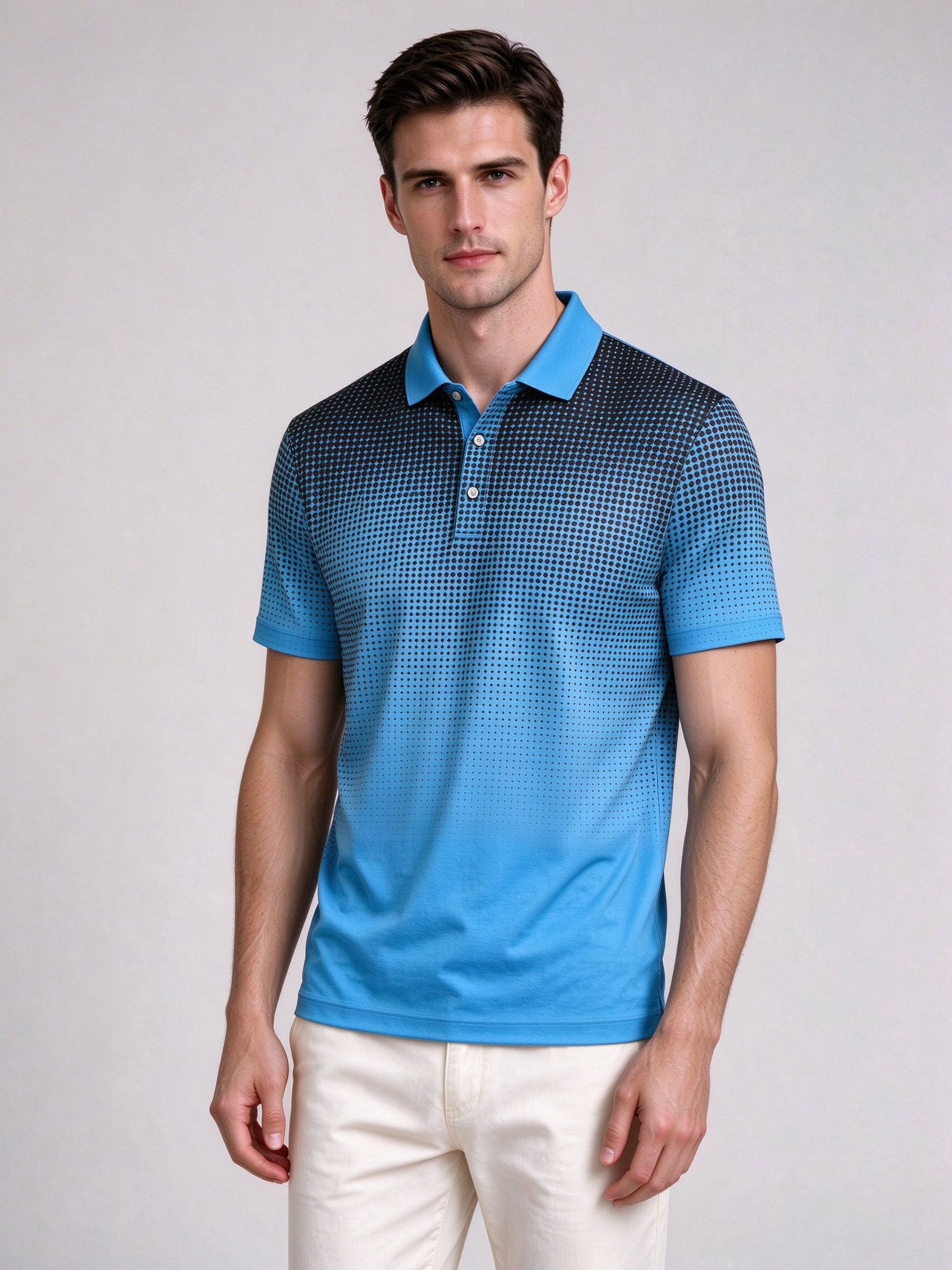 T-shirt polo imprimé élégant pour hommes - Coupe décontractée Matériau confortable