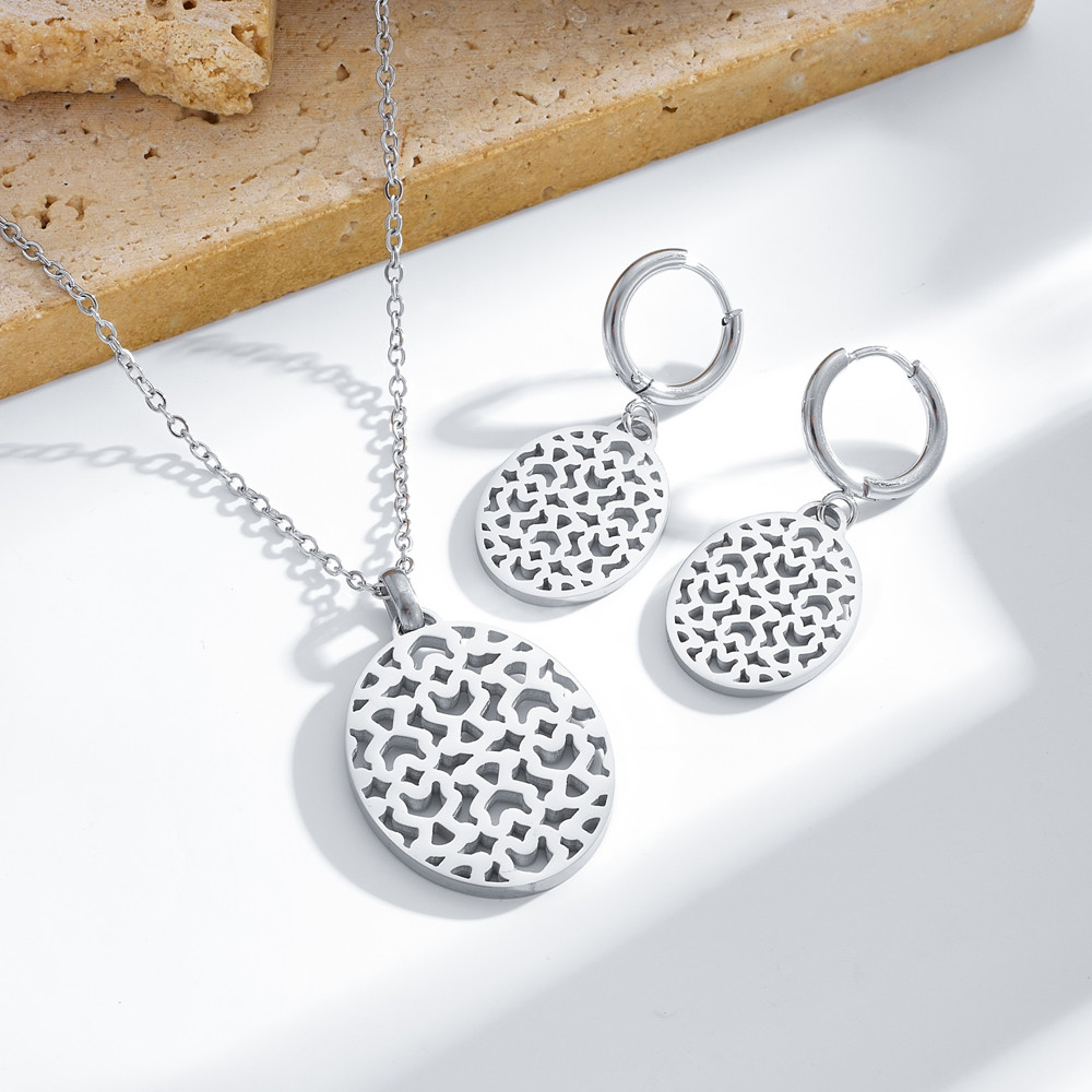 Nouvelle mode femmes hommes argent or en acier inoxydable Span ours dessin animé Animal Span chaîne creuse pendentif collier boucles d'oreilles e