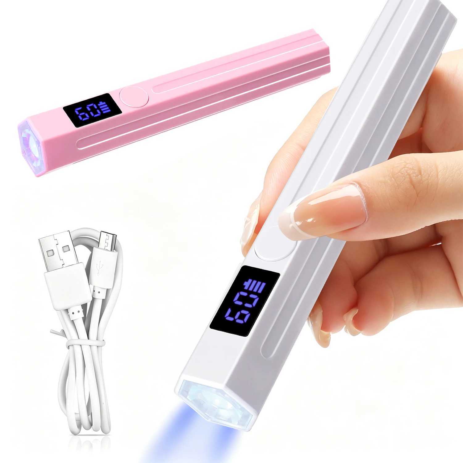 Nail Dryers UV Nail Lamp Dryer Portable USB Rechargeable LED Nail Quick Drying Light Handheld Manicure Lamp For Gel Nail Polish Home DIY Use X261008