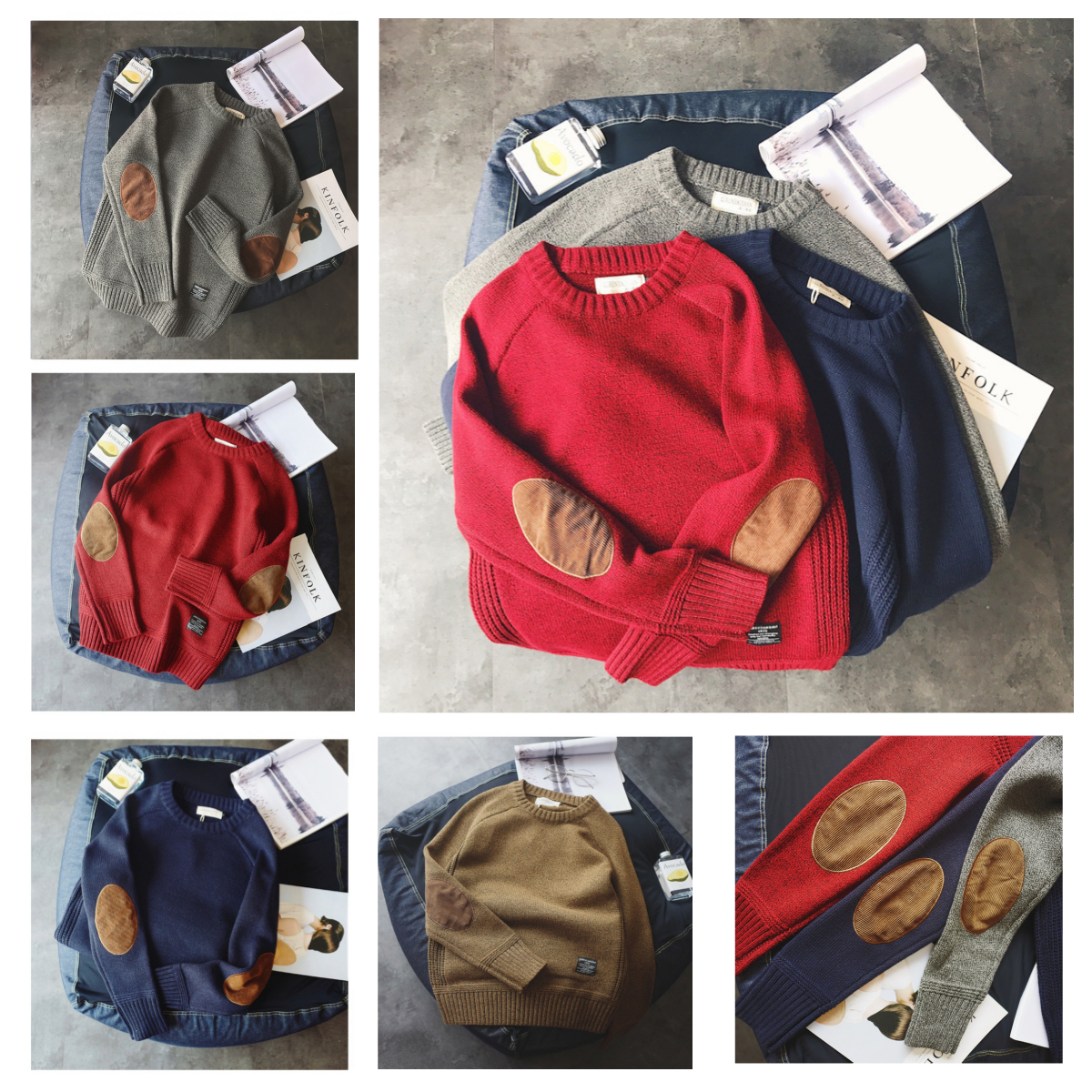 Men's Hoodies Pullover Sweater Autumn Fashion Casual Loose Thick O Neck Wool Knitted Oversize Harajuku Streetwear Knitwear
