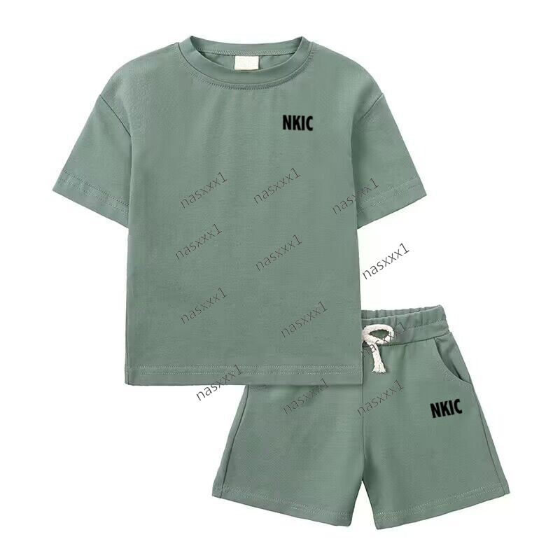 Été bébé filles marque vêtements ensemble enfants garçon lettre imprimé T-shirts et shorts 2 pièces costume enfant décontracté haut bas tenues su