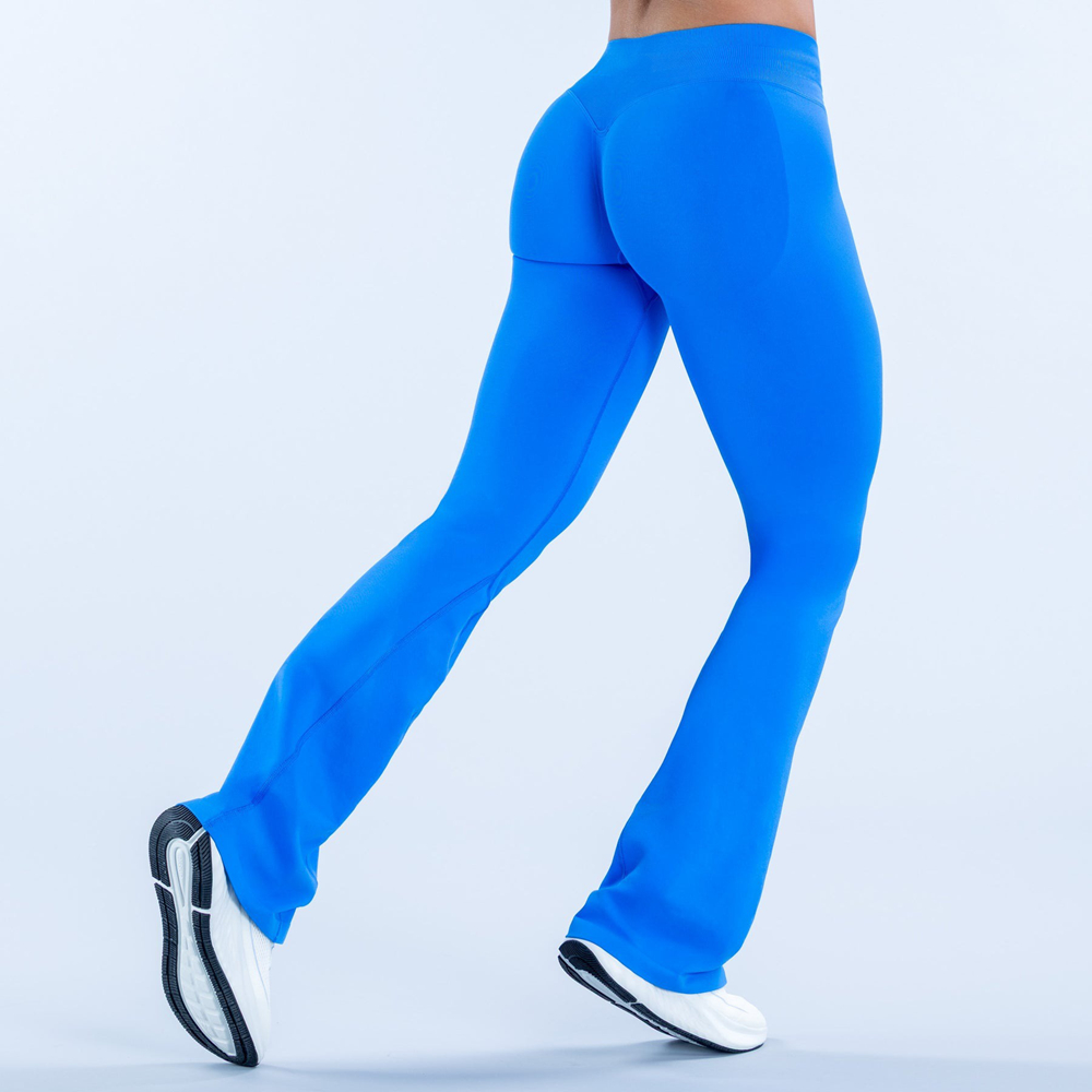 Yoga Flared Leggings Women Scrunch Bum Yoga Pants Seamless Push Up Gym Leggings Booty Workout Pants Low Ribbed Band Running Tights For Running Train